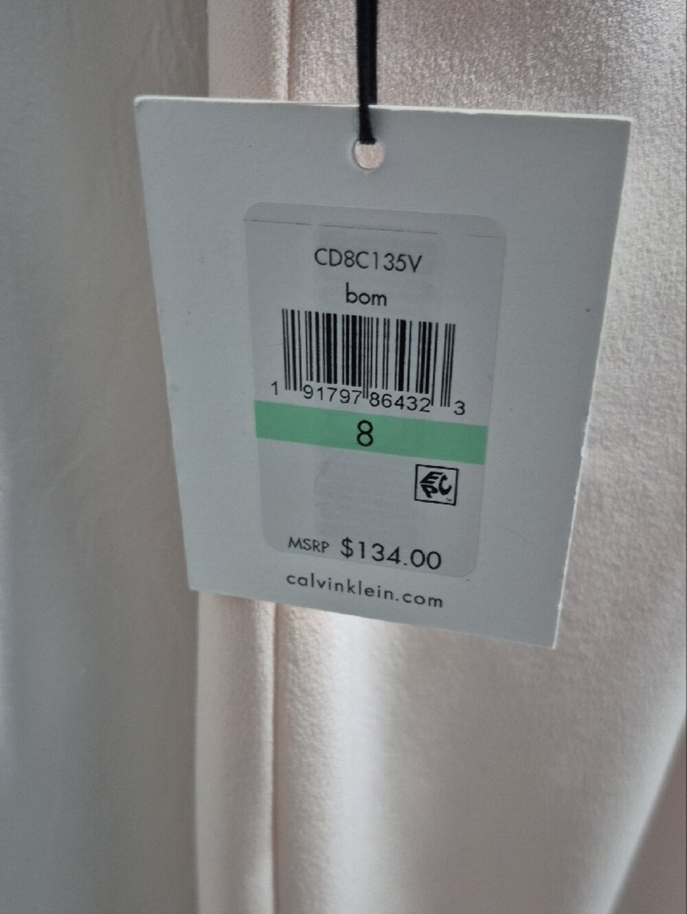 Pink Calvin Klein Blush Pink Sleeveless Mock-Neck Midi Dress - Picture 6 of 6